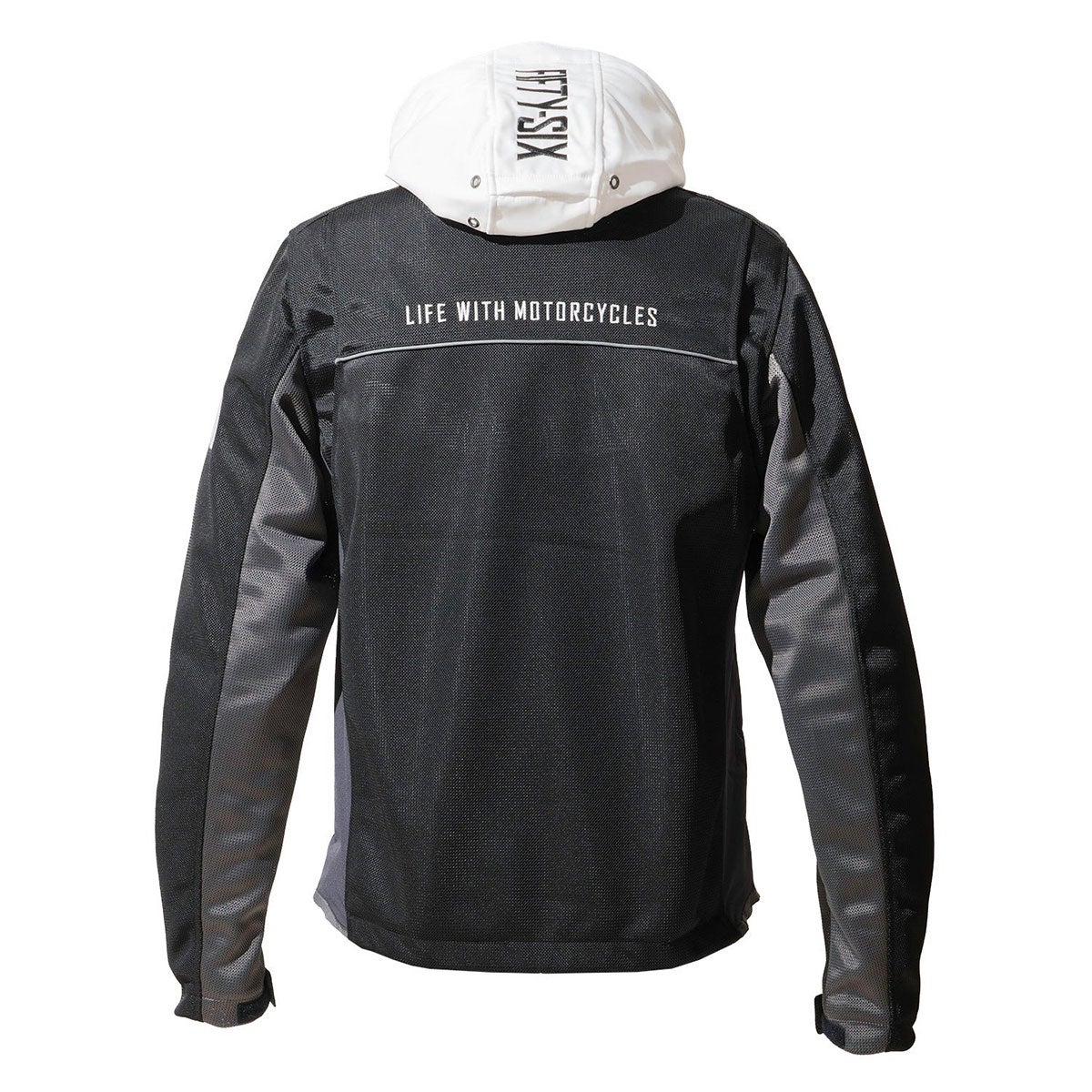 56design｜カラー フーディー メッシュ ジャケット エヴォ ’26｜アウター｜ブラック×ホワイト｜モデル着用