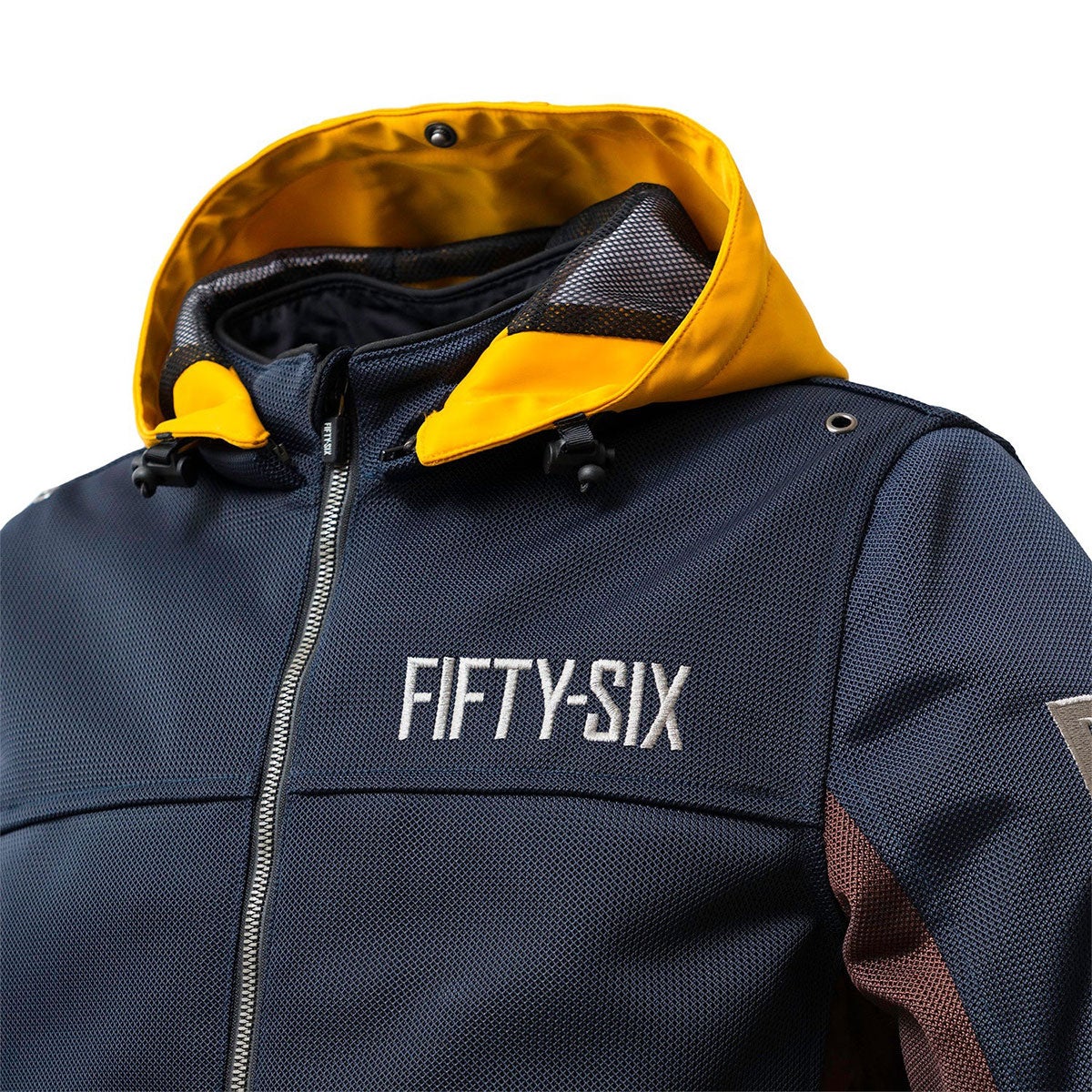 56design｜カラー フーディー メッシュ ジャケット エヴォ ’26｜アウター｜ネイビー×イエローオーカー
