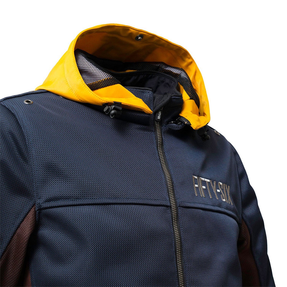 56design｜カラー フーディー メッシュ ジャケット エヴォ ’26｜アウター｜ネイビー×イエローオーカー