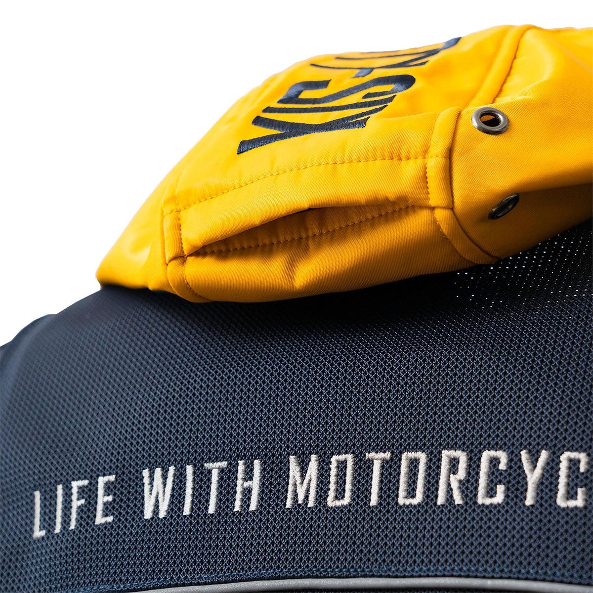 56design｜カラー フーディー メッシュ ジャケット エヴォ ’26｜アウター｜ネイビー×イエローオーカー