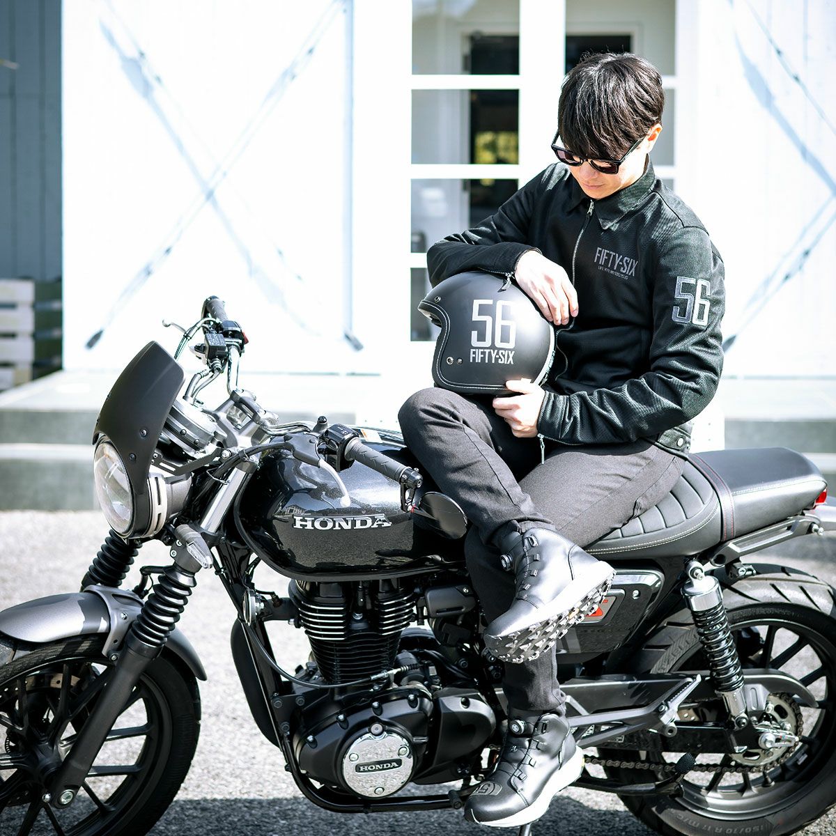 56design｜ワーカー メッシュジャケット ’26｜アウター｜ブラック｜モデル着用