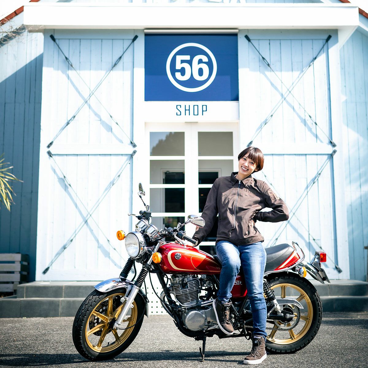 56design｜ワーカー メッシュジャケット ’26｜アウター｜チョコレート｜モデル着用