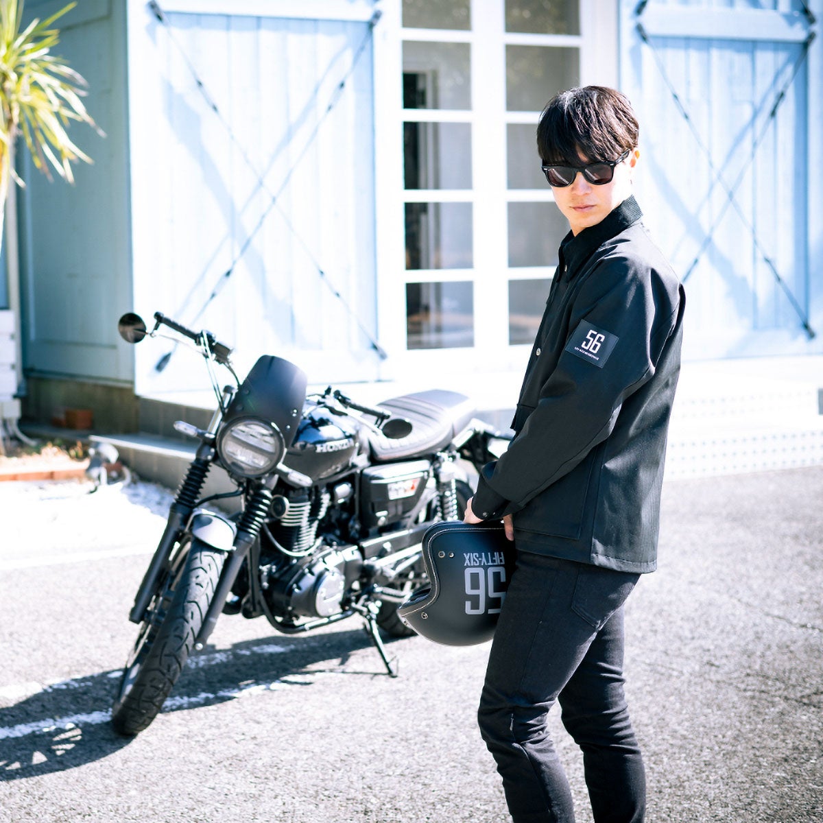 56design｜ハンティング ジャケット｜アウター｜ブラック｜モデル着用