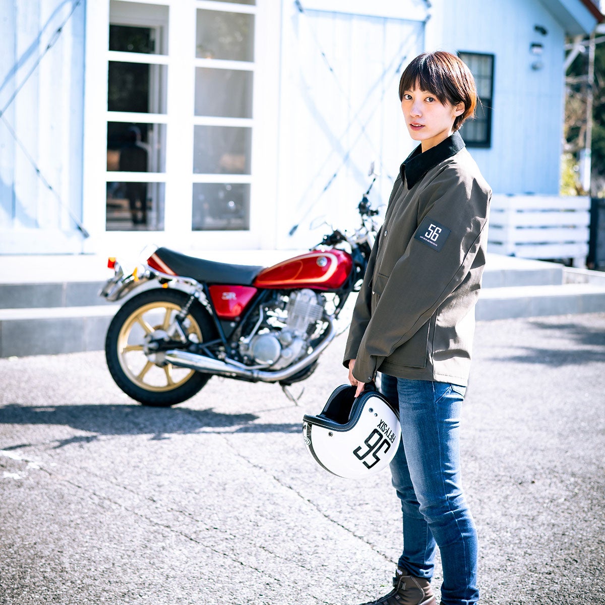 56design｜ハンティング ジャケット｜アウター｜オリーブカーキ｜モデル着用