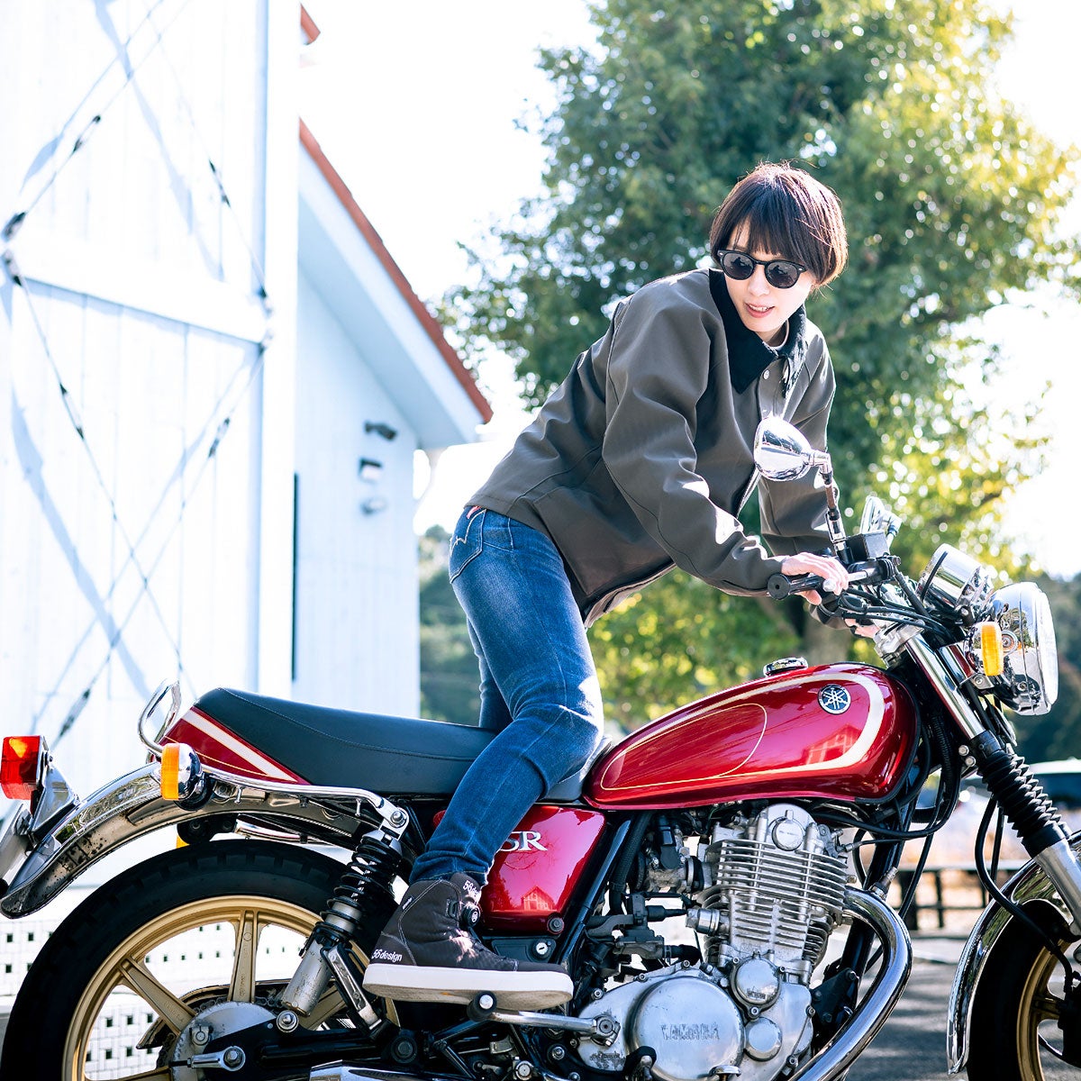 56design｜ハンティング ジャケット｜アウター｜オリーブカーキ｜モデル着用