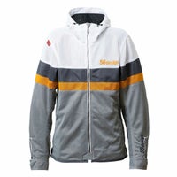 56design｜レトロ ボーダー メッシュ パーカー｜アウター｜ホワイト×イエロー