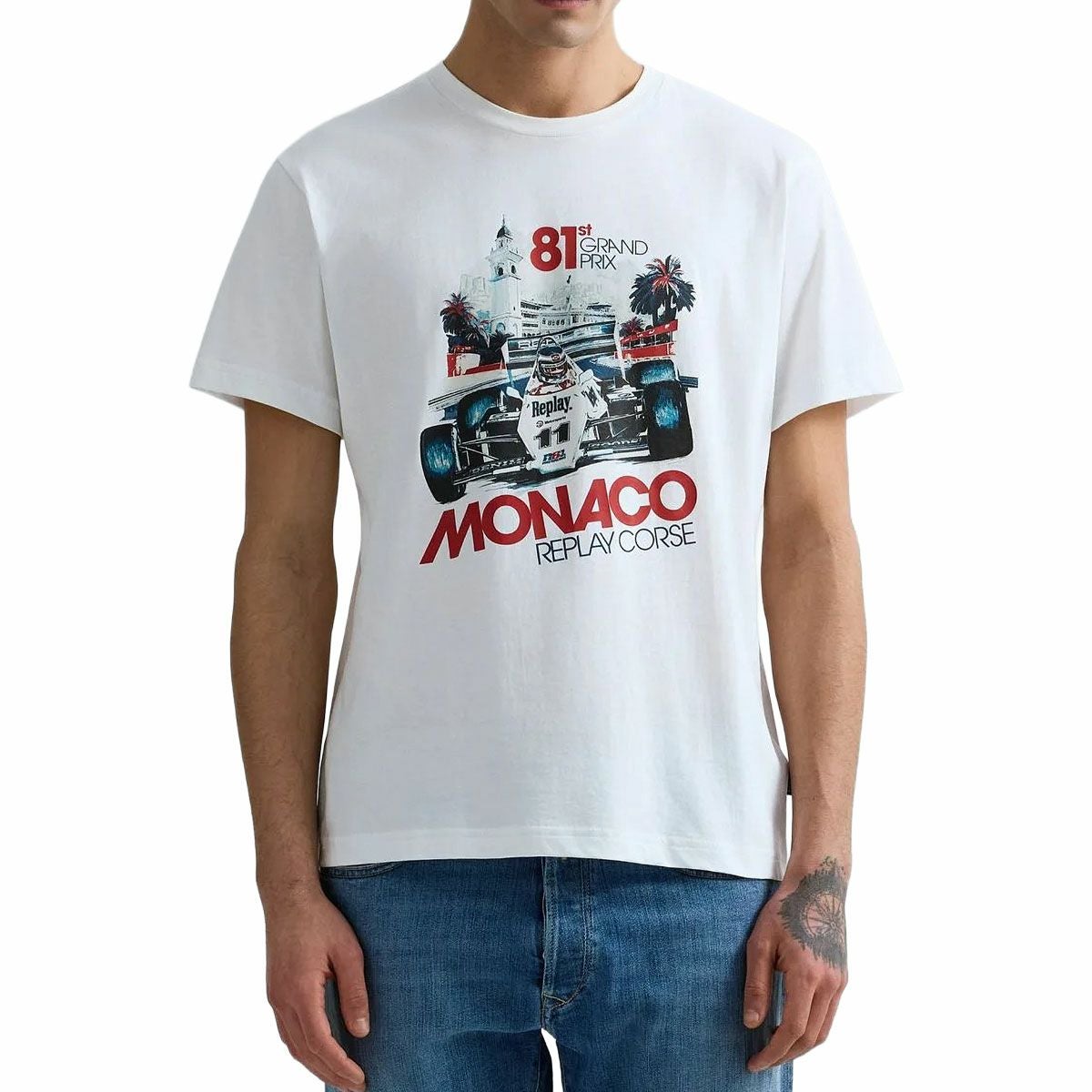 REPLAY｜フォーミュラ1 グラフィック ジャージー Tシャツ｜トップス
