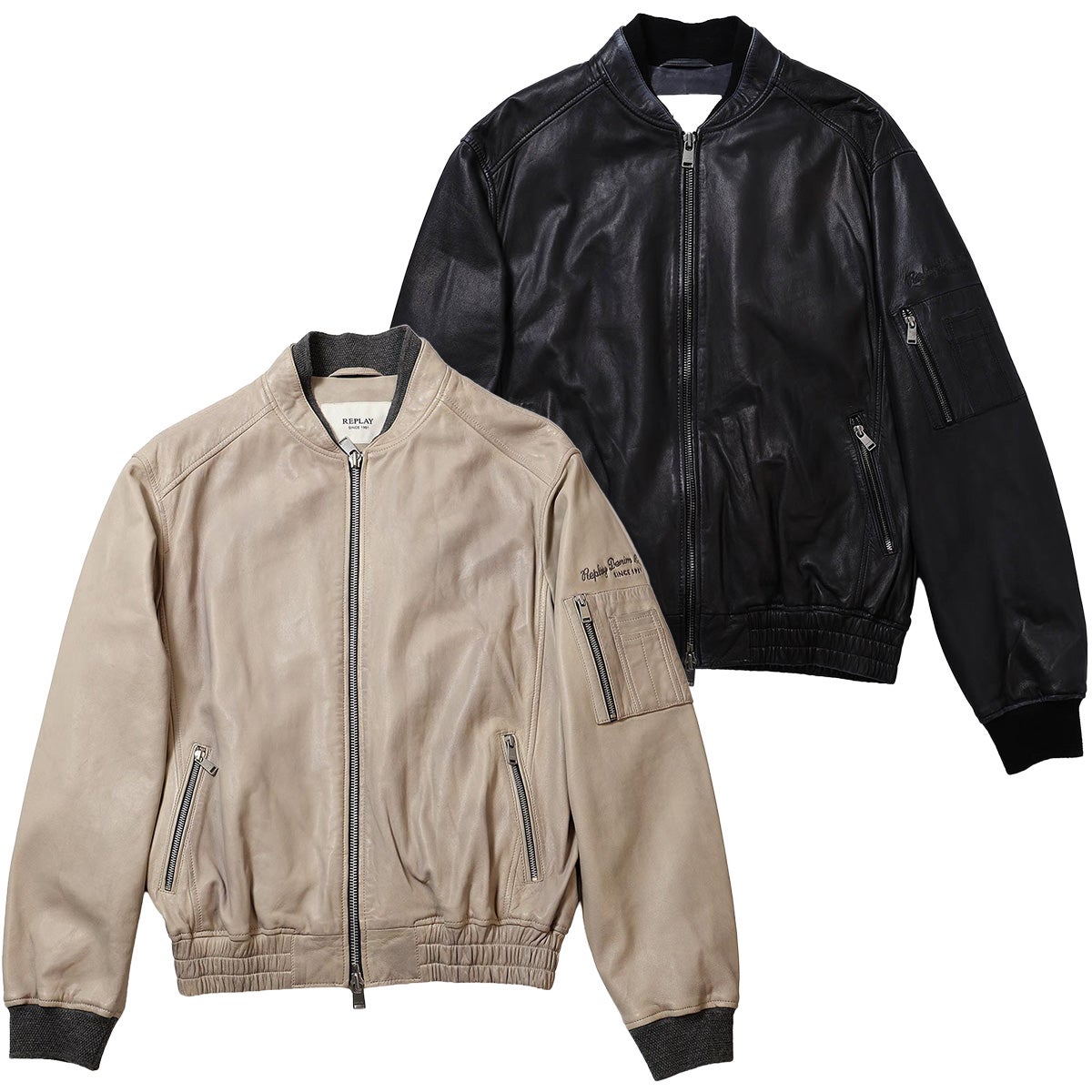 REPLAY｜ラムレザーボンバージャケット｜アウター