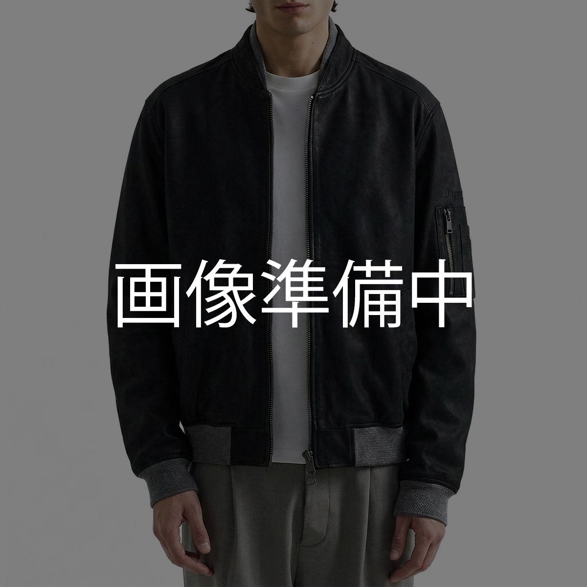 REPLAY｜ラムレザーボンバージャケット｜アウター｜ブラック