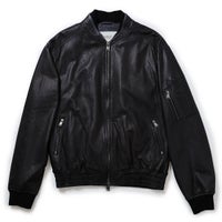 REPLAY｜ラムレザーボンバージャケット｜アウター｜ブラック