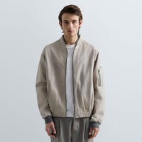 REPLAY｜ラムレザーボンバージャケット｜アウター｜セメントグレイ