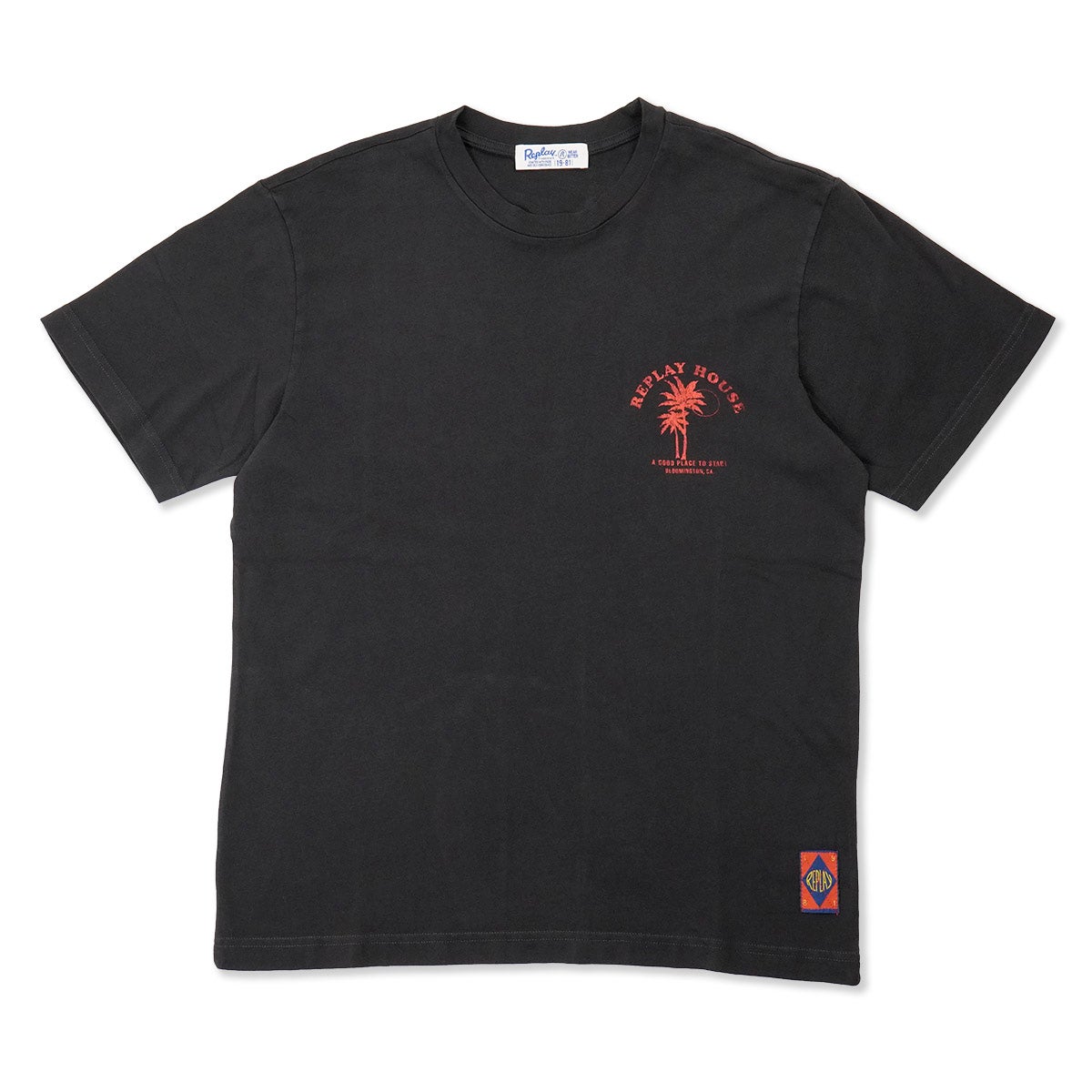 REPLAY｜レギュラーフィット チェストプリントTシャツ｜トップス｜サンドベージュ