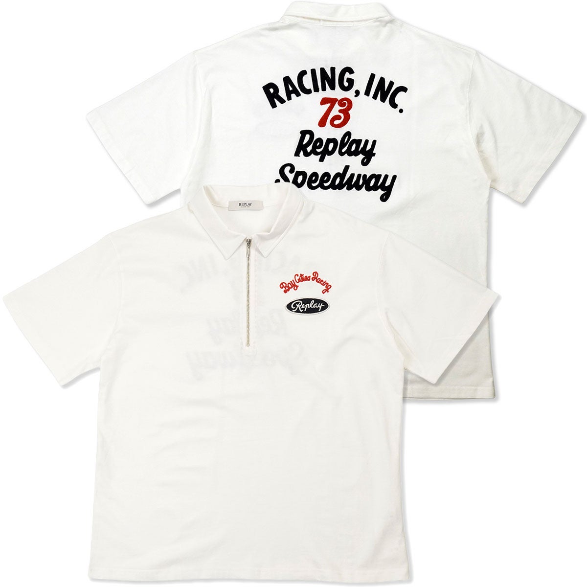 REPLAY｜オープンエンド ハンドドライジャージー ウィメンズ ポロシャツ｜トップス