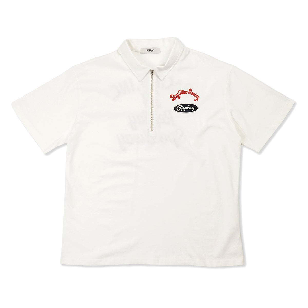 REPLAY｜オープンエンド ハンドドライジャージー ウィメンズ ポロシャツ｜トップス｜ウィンター ホワイト