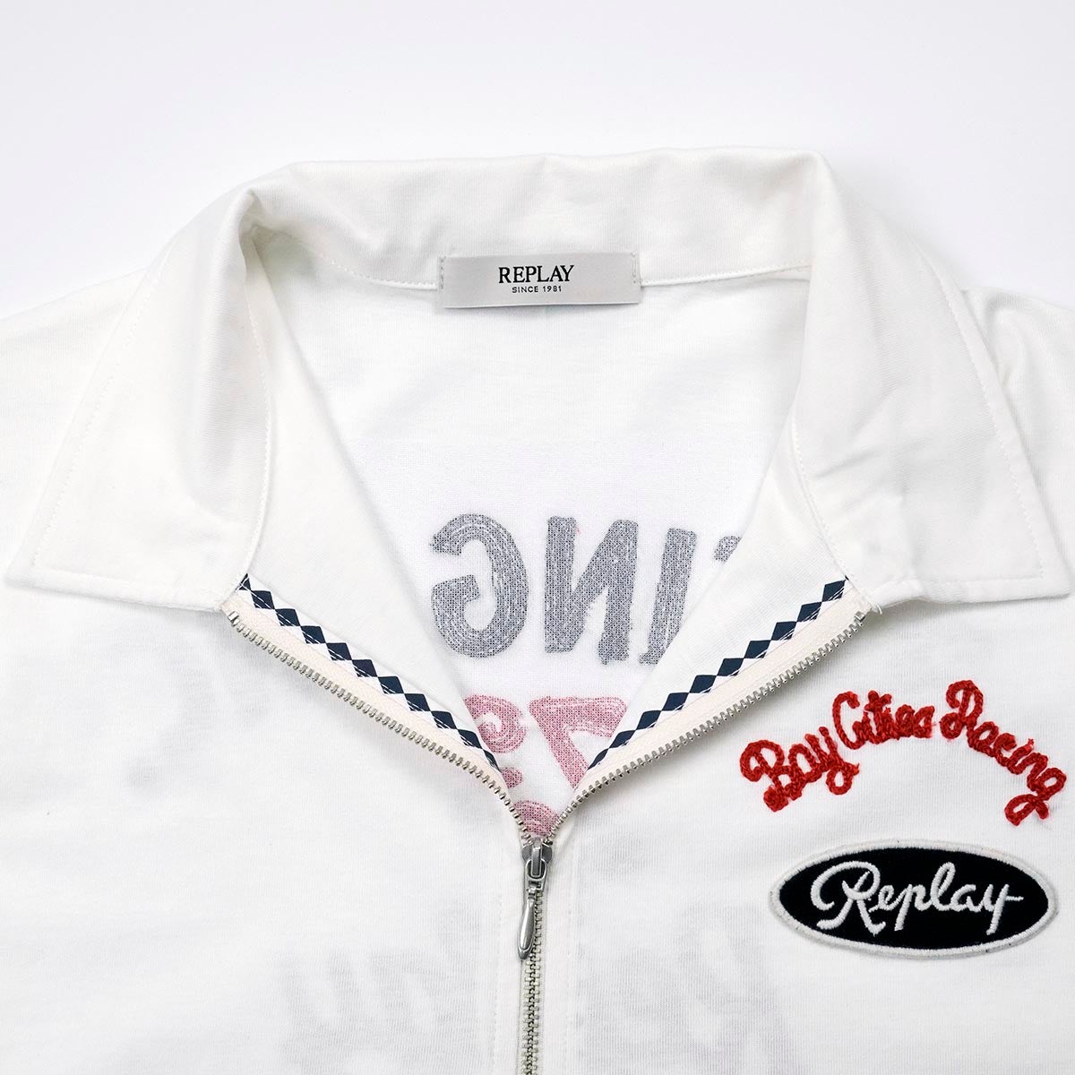 REPLAY｜オープンエンド ハンドドライジャージー ウィメンズ ポロシャツ｜トップス｜ウィンター ホワイト