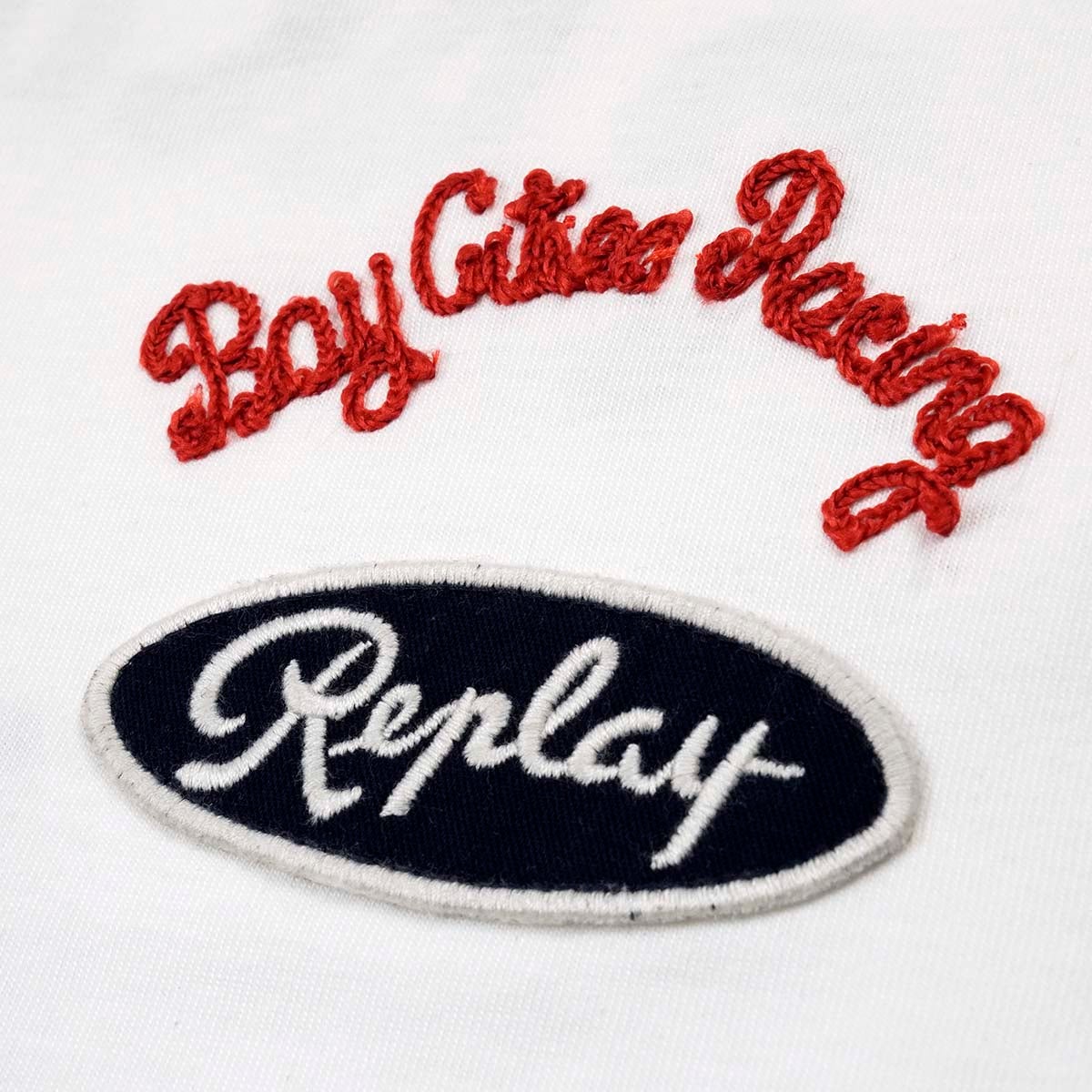 REPLAY｜オープンエンド ハンドドライジャージー ウィメンズ ポロシャツ｜トップス｜ウィンター ホワイト