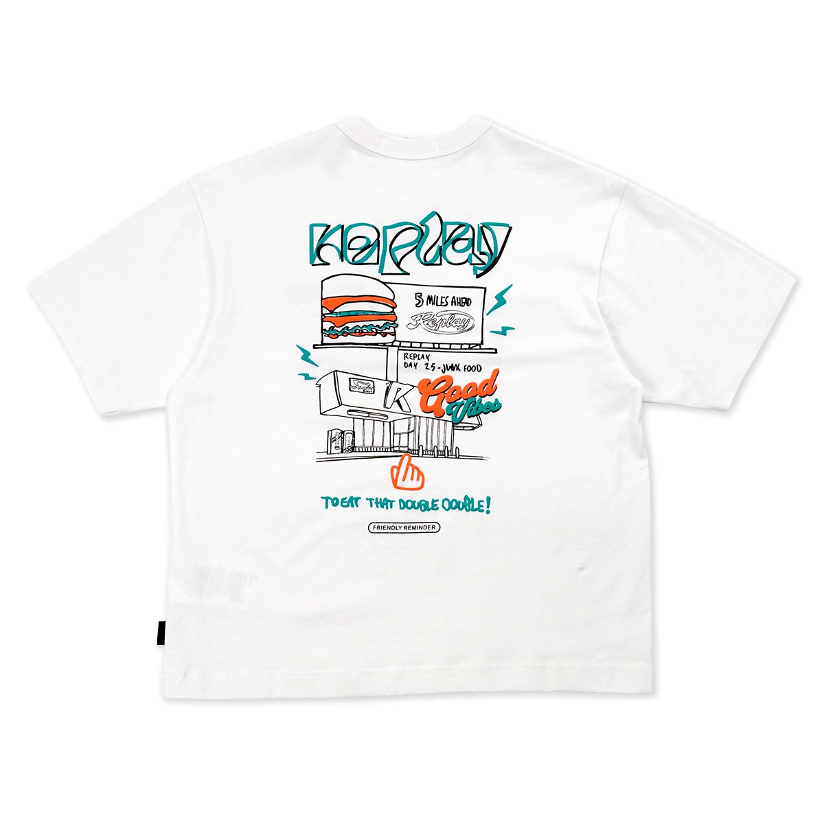 REPLAY｜リプレイ＆サンズ ボーイズ チェストプリントTシャツ｜トップス｜ホワイト