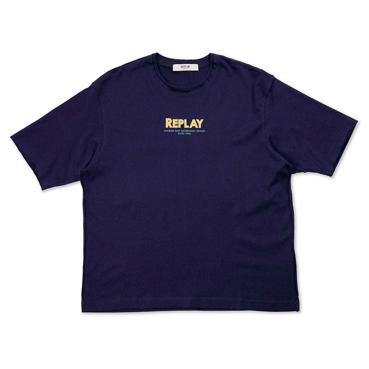 REPLAY｜リプレイ＆サンズ ボーイズ フロントプリント インディゴ Tシャツ｜トップス｜インディゴ