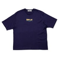 REPLAY｜リプレイ＆サンズ ボーイズ フロントプリント インディゴ Tシャツ｜トップス｜インディゴ