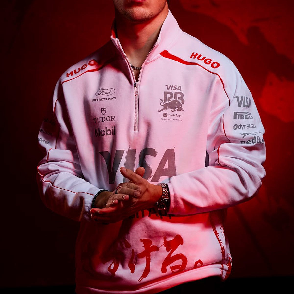 Racing Bulls｜レーシングブルズ F1 チーム 日本GP クオーター ジップ スウェット 2026｜ニット｜ホワイト