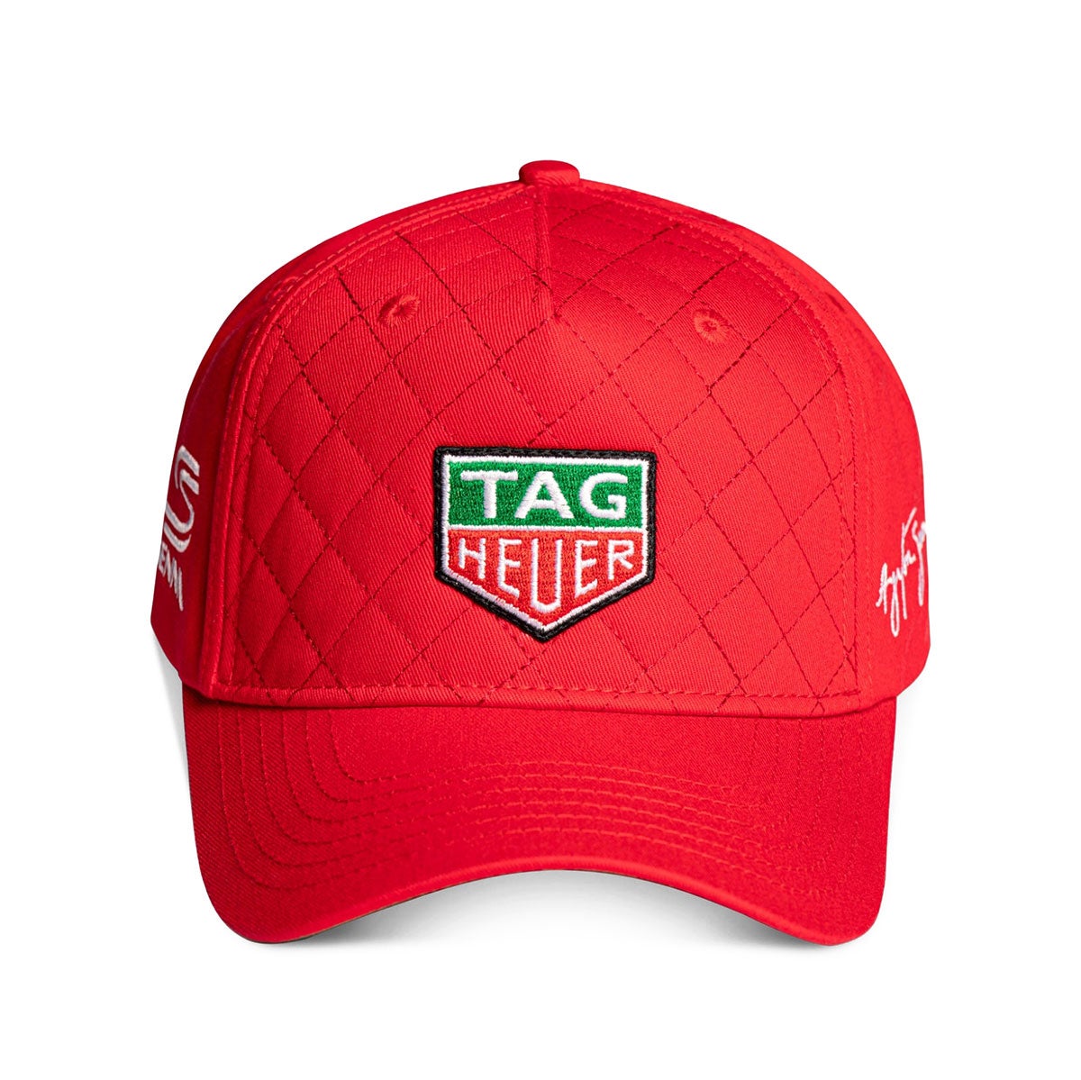 Ayrton Senna｜アイルトン・セナ タグ・ホイヤー プレミアムタグ キルティング キャップ｜帽子｜レッド