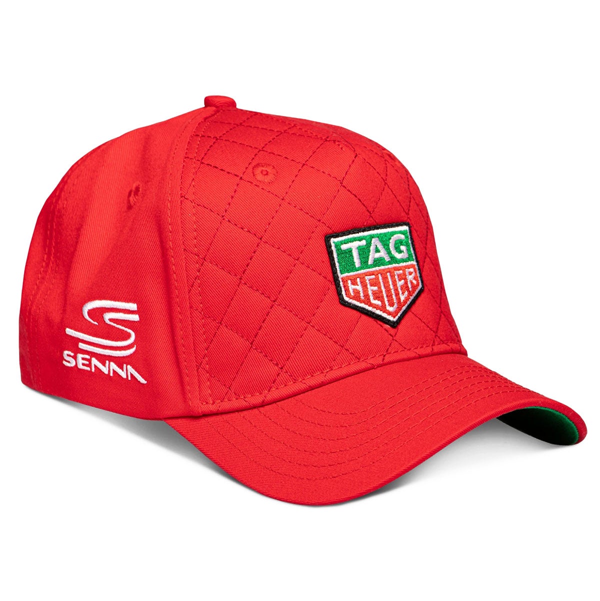 Ayrton Senna｜アイルトン・セナ タグ・ホイヤー プレミアムタグ キルティング キャップ｜帽子｜レッド