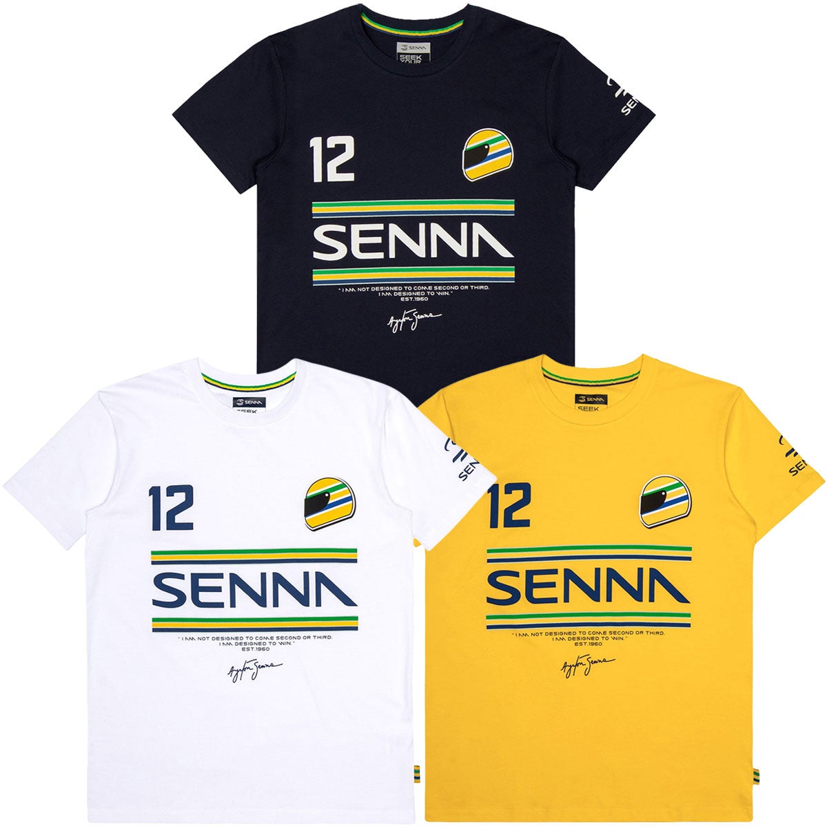 Ayrton Senna｜ アイルトン・セナ 12 ストライプ Tシャツ｜ウェア