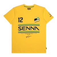 Ayrton Senna｜ アイルトン・セナ 12 ストライプ Tシャツ｜ウェア｜イエロー