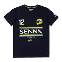 Ayrton Senna｜ アイルトン・セナ 12 ストライプ Tシャツ｜ウェア｜ネイビー