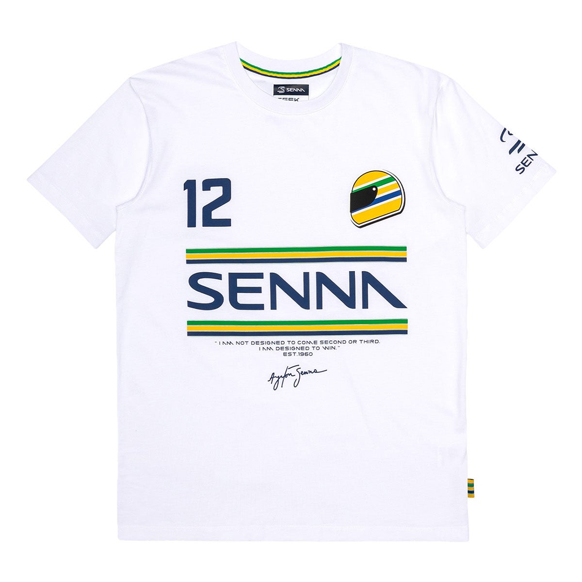 Ayrton Senna｜ アイルトン・セナ 12 ストライプ Tシャツ｜ウェア｜ホワイト