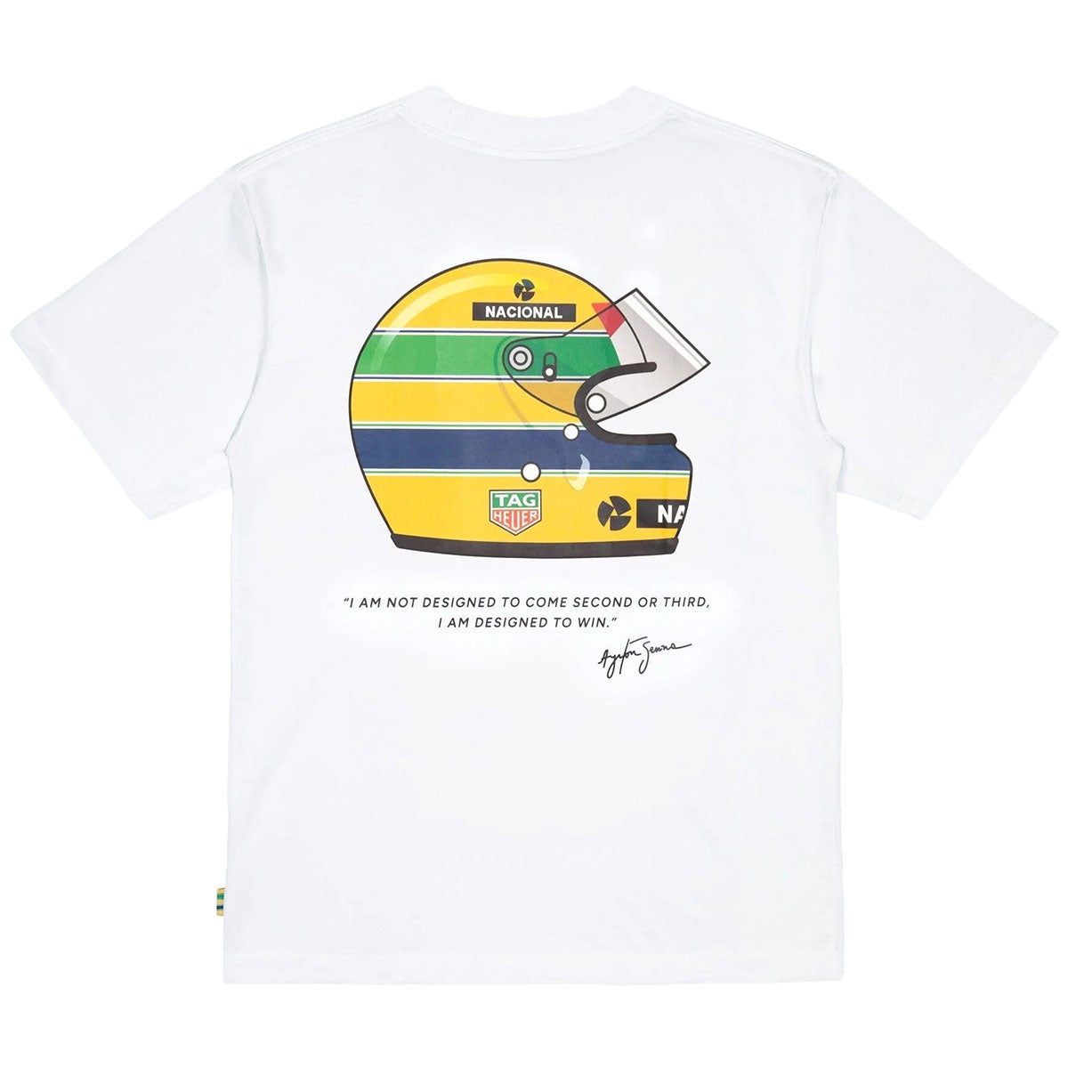 Ayrton Senna｜アイルトン・セナ×タグ・ホイヤー オーバーサイズ ヘルメット Tシャツ｜ウェア｜ホワイト