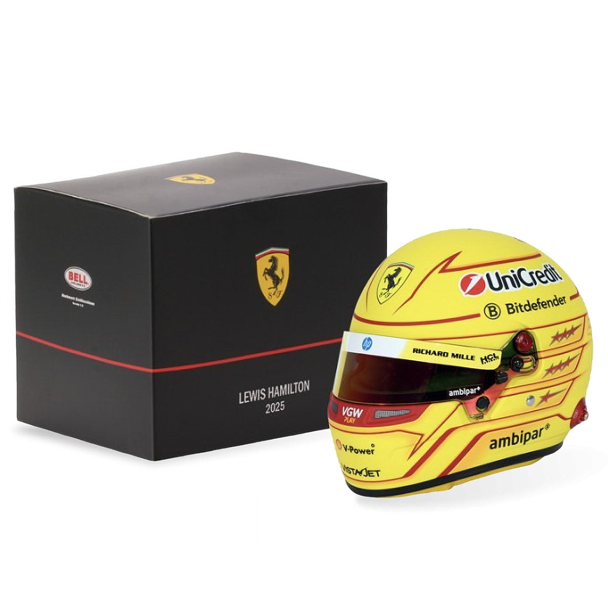 ルイス・ハミルトン 2025年 フェラーリ ヘルメット BY BELL 1/2 BELL 1/2スケール ルイス・ハミルトン 2025 ヘルメット