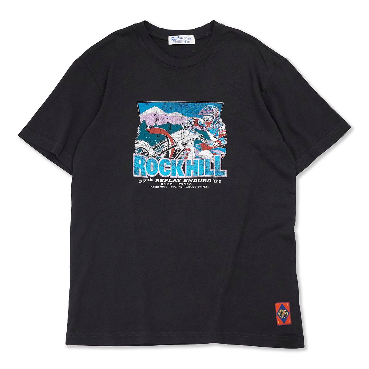 REPLAY｜モーターバイク プリント ジャージー Tシャツ｜トップス｜ブラックボード