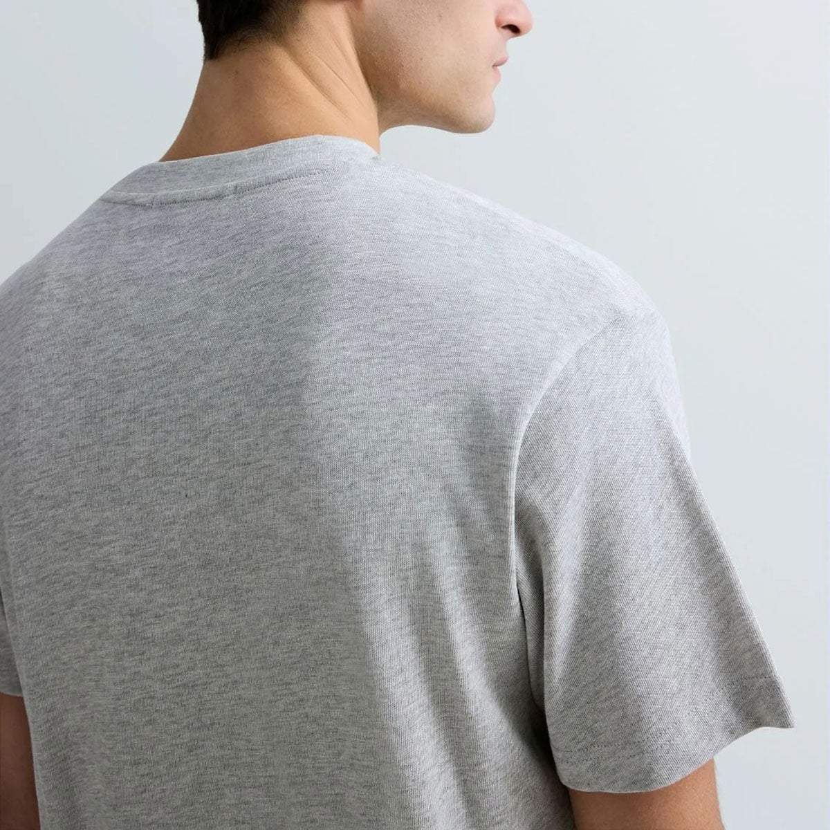 REPLAY｜カリフォルニア プリント ジャージー Tシャツ｜トップス｜グレーメランジ｜モデル着用