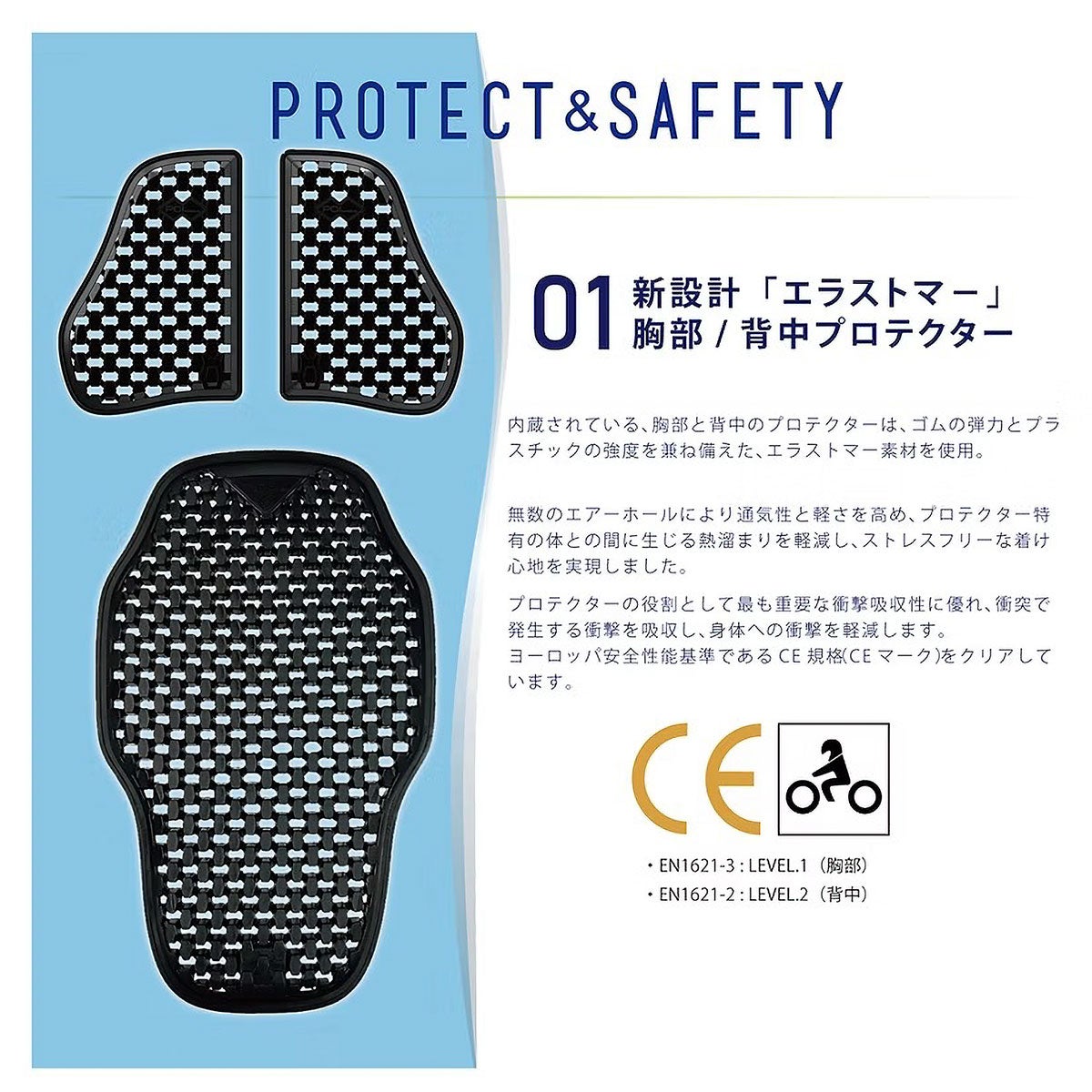 胸部/背中プロテクターのイメージ