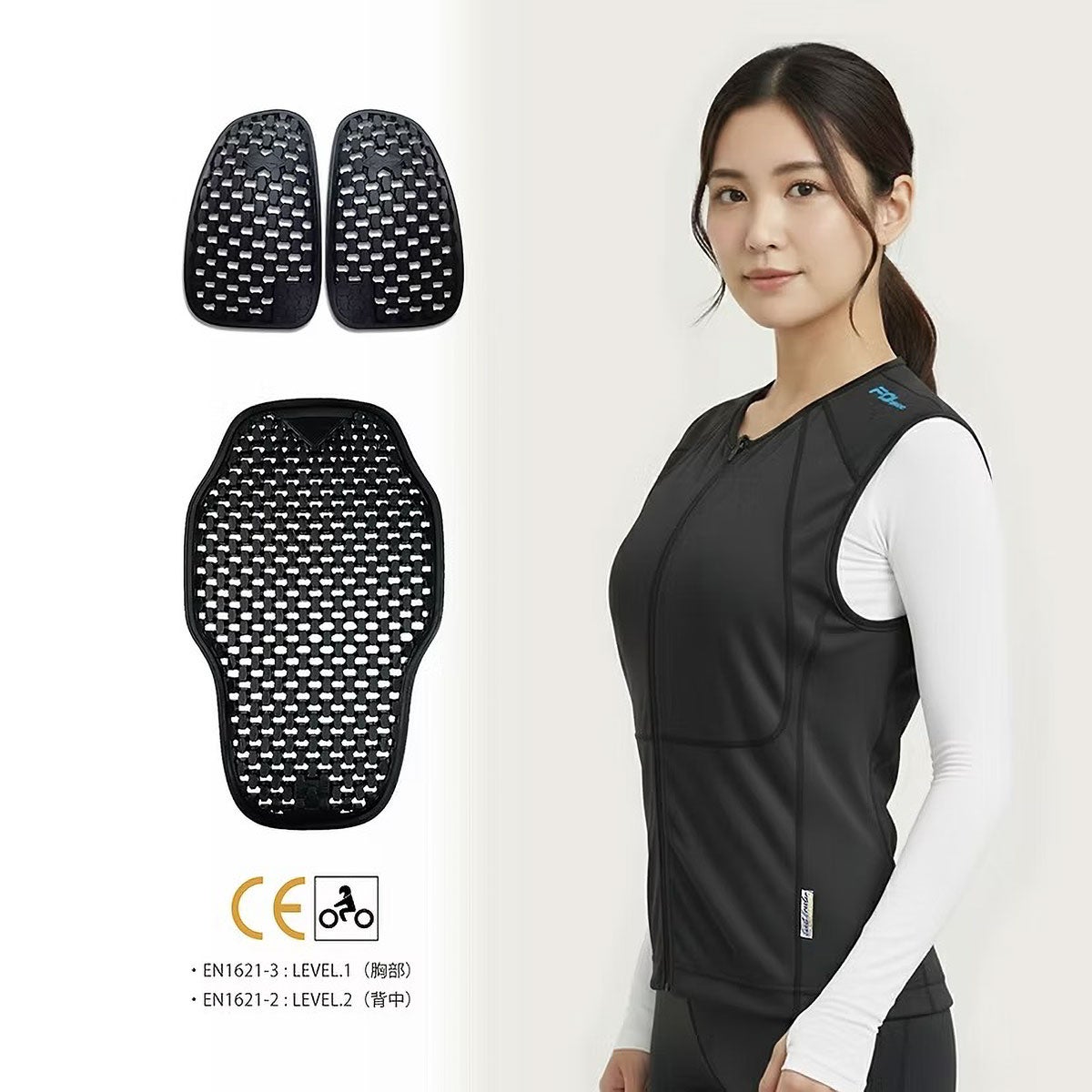POi DESIGNS｜ウーマンズ ガード インナーベスト エアー CE BPJ-01LA ウイメンズ｜/アンダーウェア｜ブラック｜モデル着用