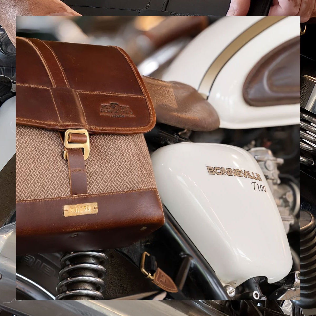 Trip Machine｜DGR × トリップマシン ウェイファーラー パニア｜バッグ｜コニャック｜使用イメージ