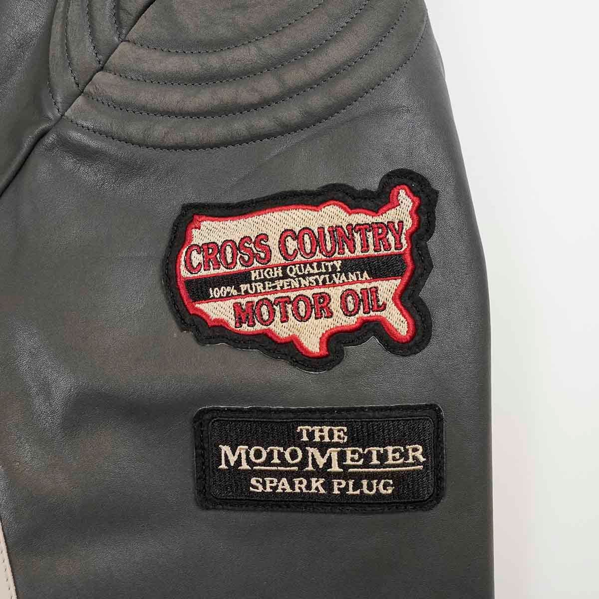 REPLAY｜ボーイフレンドフィット ウィメンズ レザーモーターサイクルジャケット｜アウター｜ダークグレー｜モデル着用