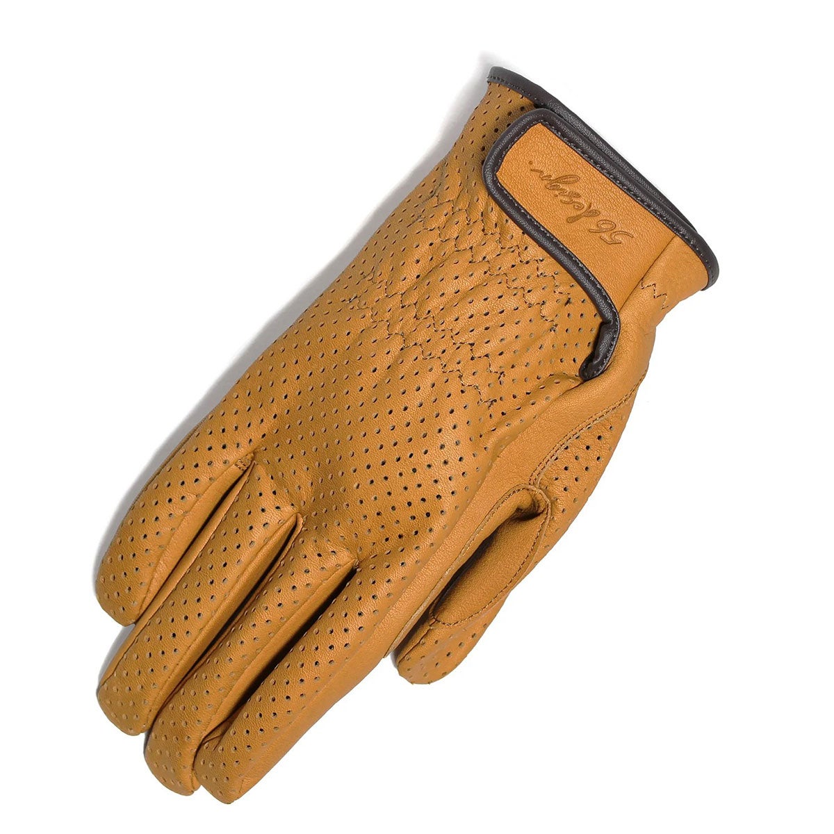 56design｜シグネチャー パンチングレザーグローブ｜サマー｜キャラメル
