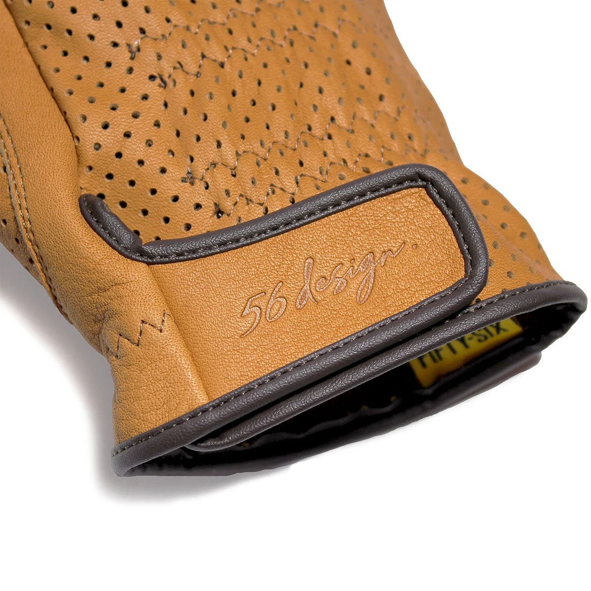 56design｜シグネチャー パンチングレザーグローブ｜サマー｜キャラメル