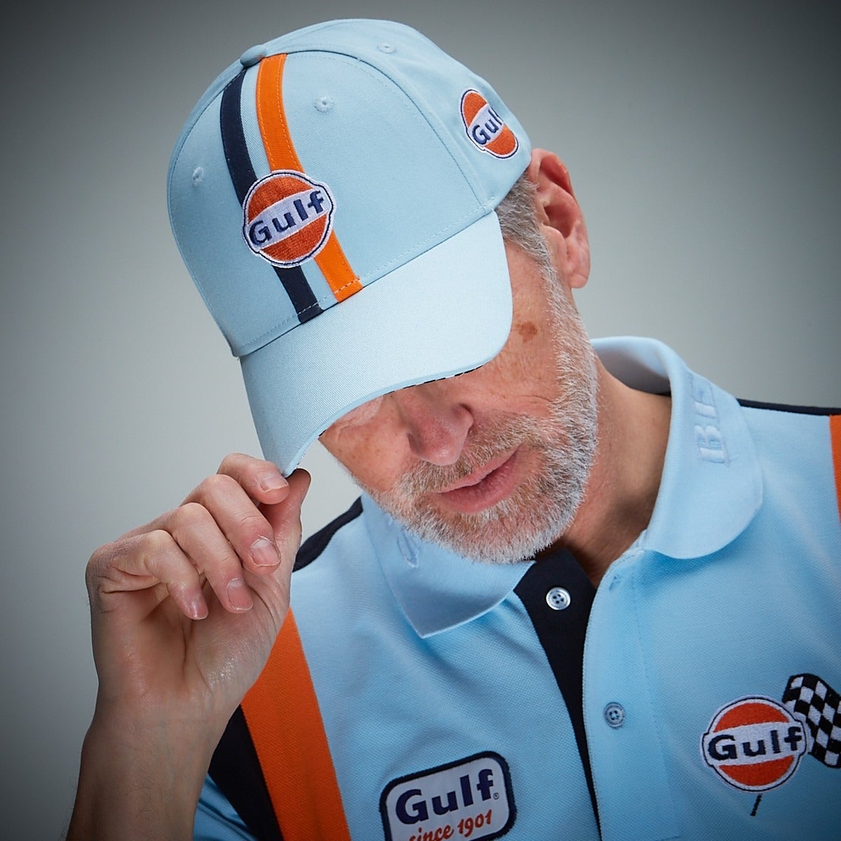 GULF｜ビヨンド リミッツ キャップ｜帽子｜ライトブルー｜モデル着用