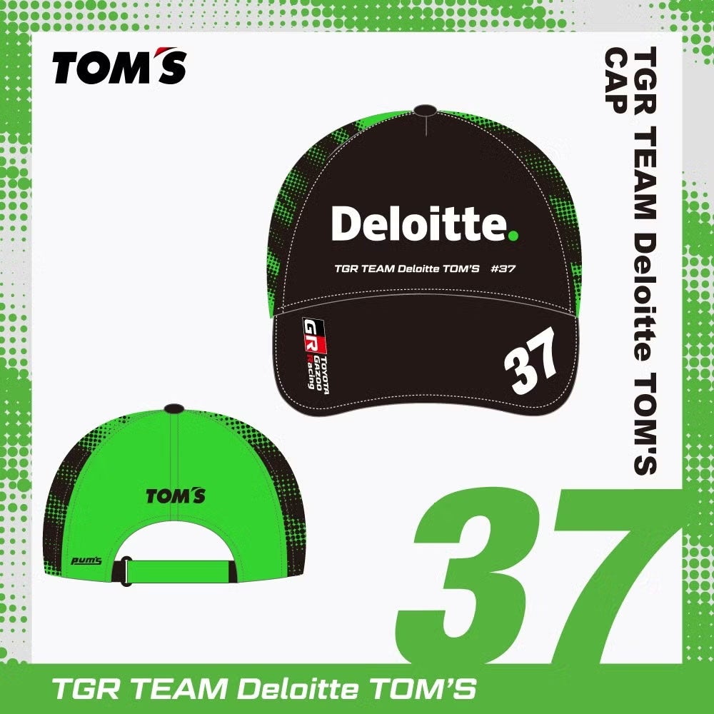 TOM'S｜2026 チームキャップ #37｜帽子｜ブラック×グリーン