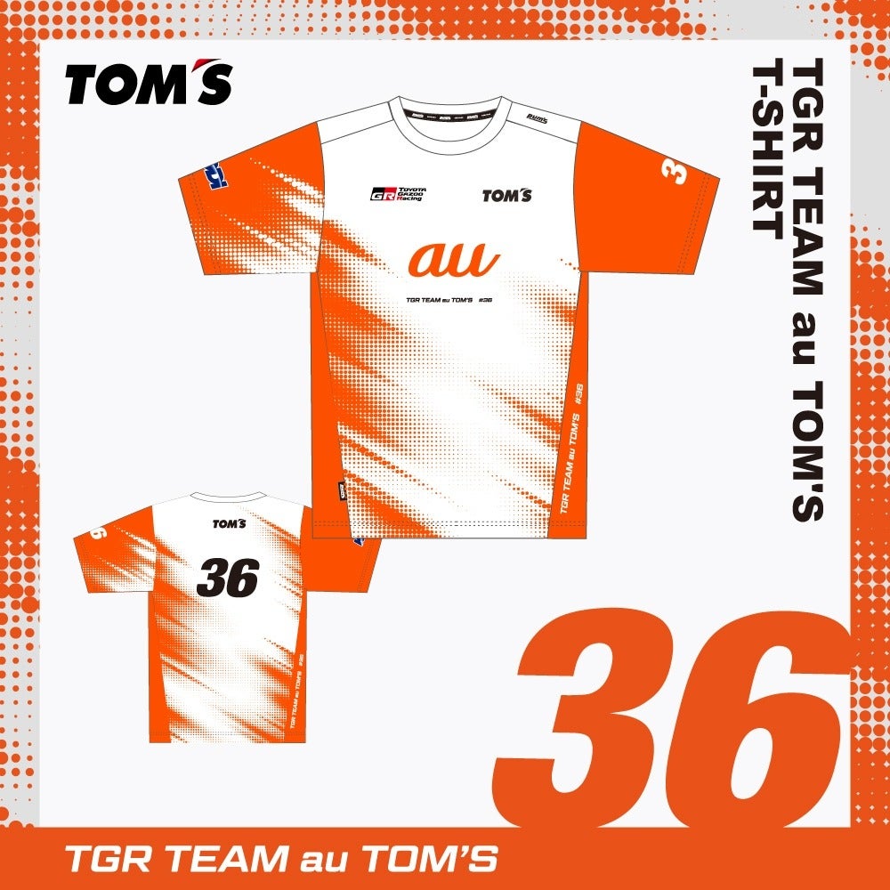 TOM'S｜2026 チームTシャツ #36｜ウェア｜ホワイト×オレンジ