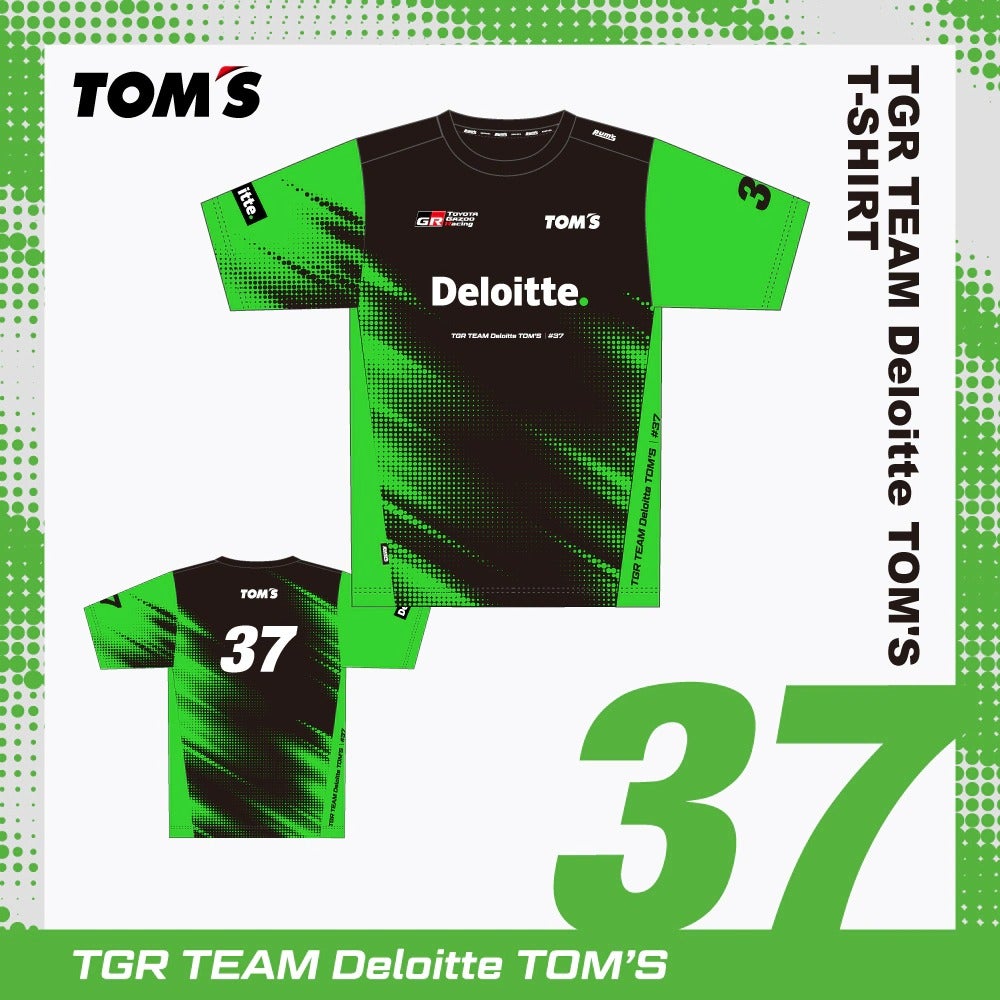 TOM'S｜2026 チームTシャツ #37｜ウェア｜ブラック×グリーン