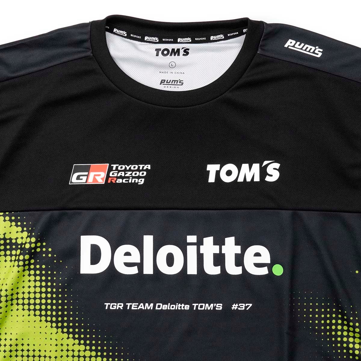 TOM'S｜2026 チームTシャツ #37｜ウェア｜ブラック×グリーン