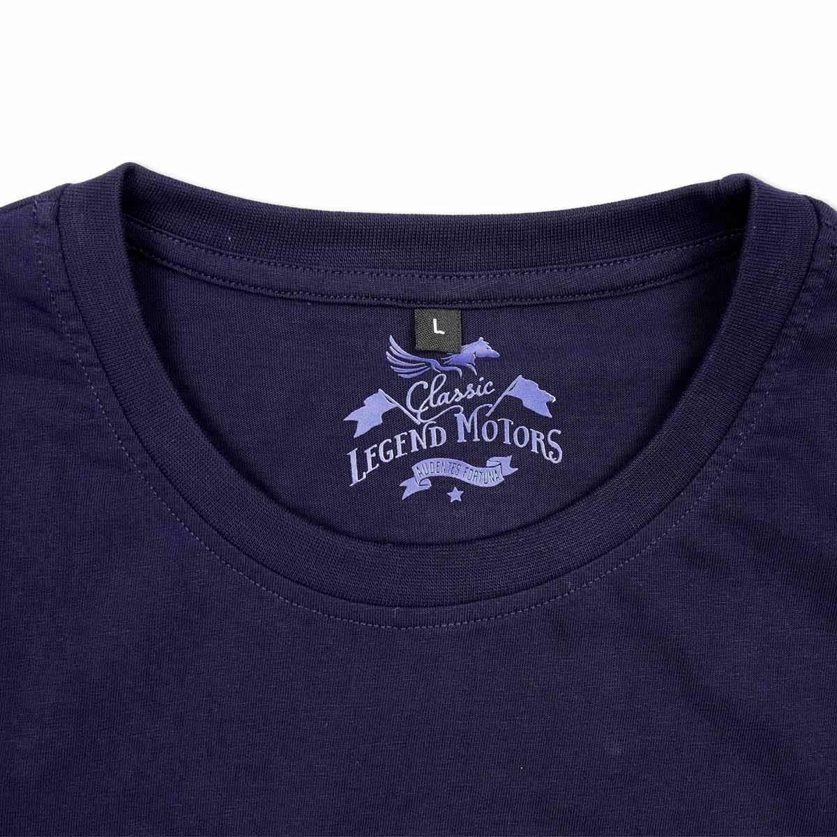 CLASSIC LEGEND MOTORS｜キャロル・シェルビー"427"Tシャツ｜ウェア｜マリンブルー