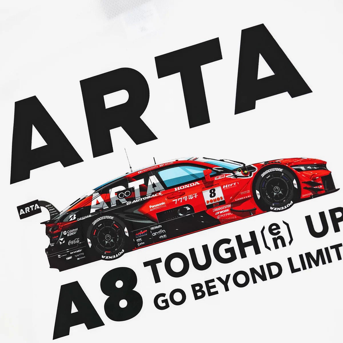 ARTA｜マシン グラフィックス #8 DRY T-SH｜Tシャツ｜ホワイト×レッド
