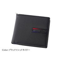 neuinteresse｜二つ折り財布(外BOX小銭入れ付き札入)｜財布｜ブラック×レッドネイビー