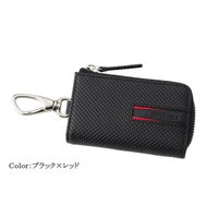 neuinteresse｜ キーケース(L字ファスナー)｜キーホルダー｜ブラック×レッド