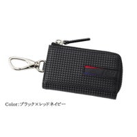 neuinteresse｜ キーケース(L字ファスナー)｜キーホルダー｜ブラック×レッドネイビー